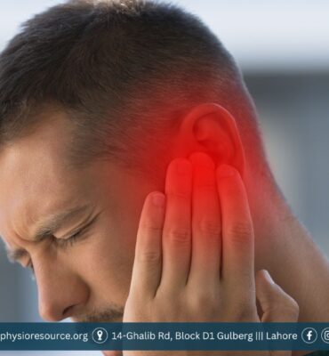 Close-up of a man covering his ear with a pained expression, symbolizing tinnitus or ringing in the ear