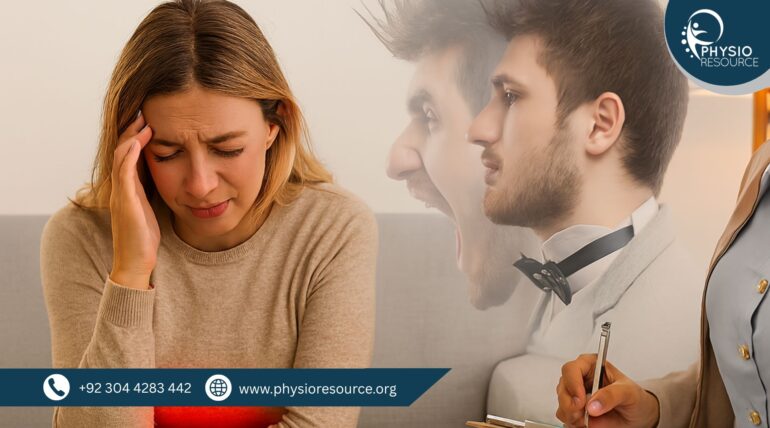 “Young adult seated in a therapy session with a calm expression, facing a therapist in a softly lit clinic with neutral tones.”