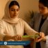 Pakistani woman in traditional attire performing a resistance band exercise under the guidance of a female physiotherapist in a softly lit therapy room.