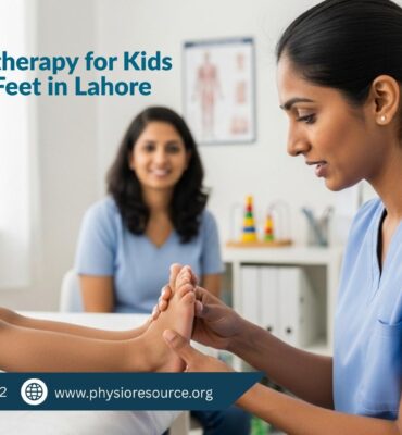 Flat feet in children compared with normal foot arch medical illustration