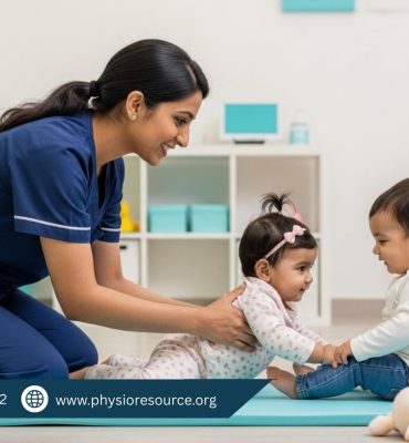 Pediatric physiotherapist assessing delayed milestones in a baby during a clinic session in Lahore