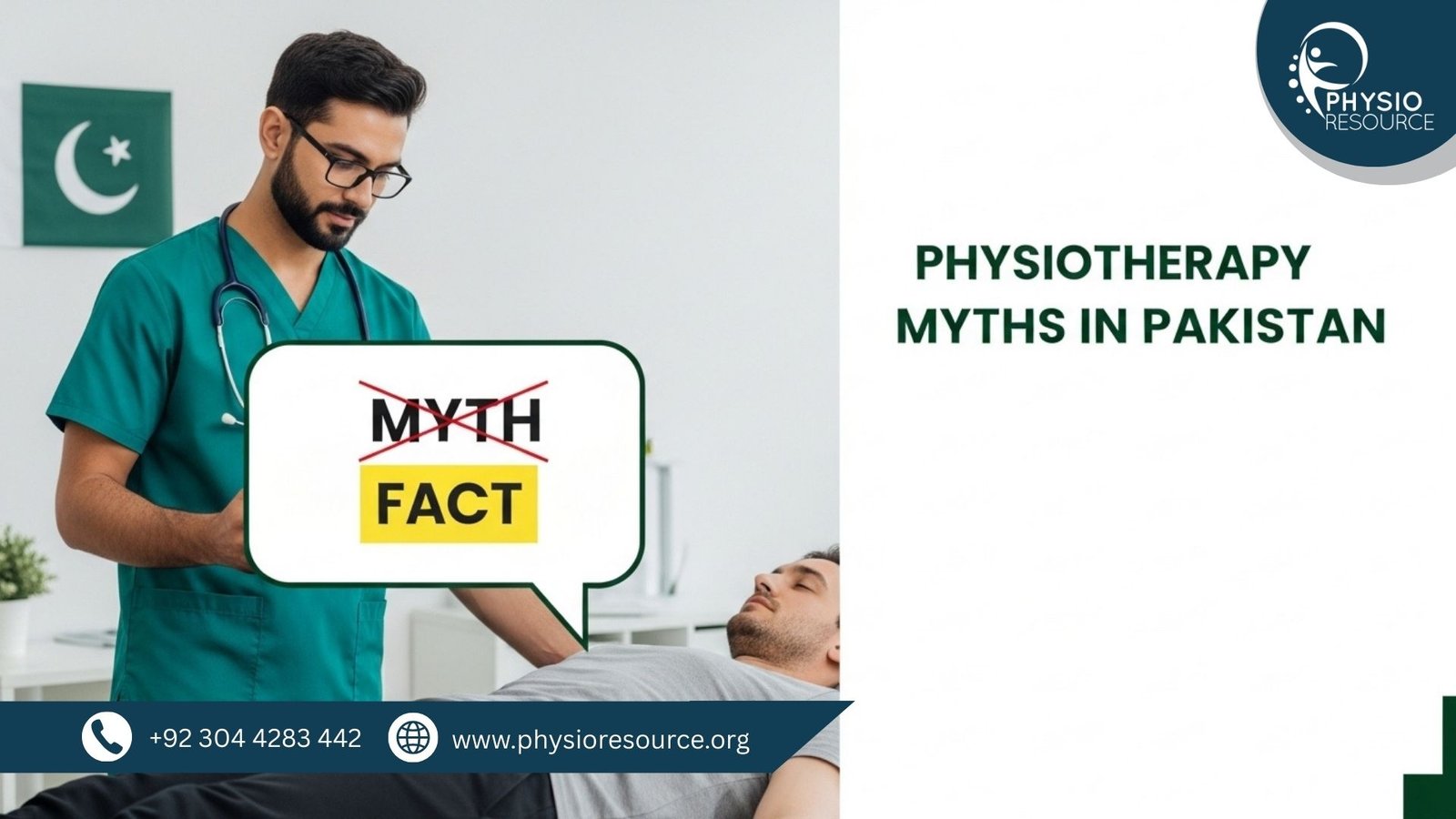 Physiotherapy myths in Pakistan explained with myth vs fact health infographic