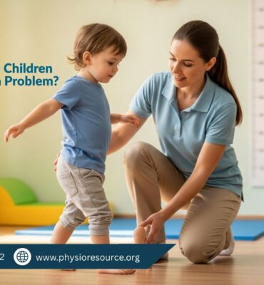 Child walking on tiptoes during a pediatric gait assessment by a physiotherapist at Physio Resource clinic