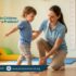 Child walking on tiptoes during a pediatric gait assessment by a physiotherapist at Physio Resource clinic