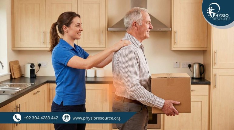 Woman experiencing lower back pain while standing and bending during Iftar food preparation in kitchen