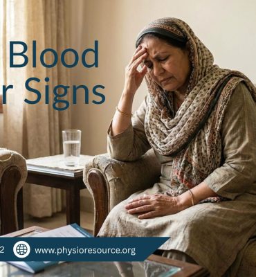 Person experiencing low blood sugar symptoms like dizziness and weakness and taking quick action to recover
