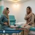 Physiotherapist guiding a patient in a Lahore clinic with gentle evening breathing and mobility tips for pain that feels worse at night during Ramadan