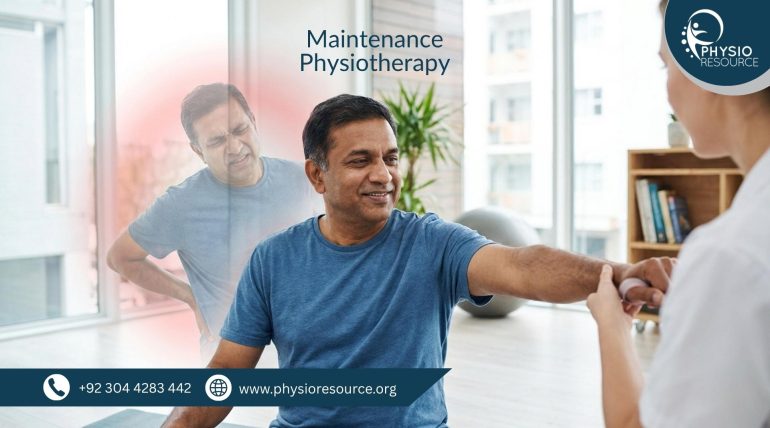 Maintenance physiotherapy exercises to prevent pain recurrence, guided rehabilitation session by Physio Resource Lahore