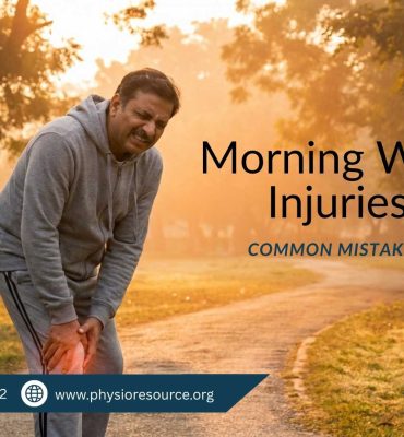 Adult experiencing knee or ankle pain during morning walk due to incorrect posture or footwear, highlighting physiotherapy care at Physio Resource Lahore