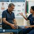Middle-aged patient with knee pain consulting a physiotherapist, exploring non-surgical treatment options to delay joint replacement, Physio Resource Lahore