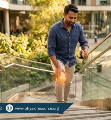 Person practicing safe knee movement while walking and standing in summer, maintaining proper posture to protect knees, Physio Resource Lahore