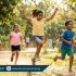 Children playing outdoor activities during summer break, running and staying physically active with healthy posture, Physio Resource Lahore