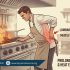 Kitchen worker experiencing lower back pain after standing for long hours near hot cooking equipment.