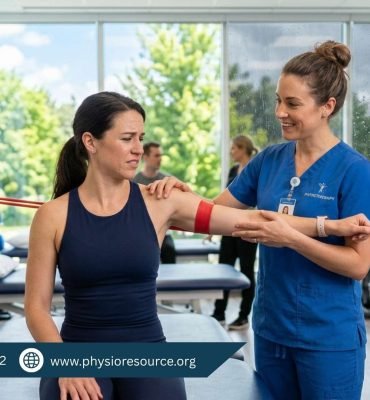 Patient receiving physiotherapy treatment for pain relief in a clinical setting, highlighting year-round care and timely rehabilitation, Physio Resource