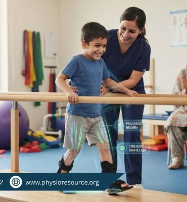 Child with cerebral palsy receiving physiotherapy treatment to improve mobility and strength – PhysioResource pediatric rehabilitation care