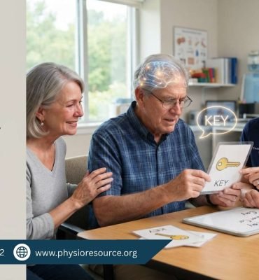 Stroke patient practicing speech exercises with a therapist to regain communication skills during rehabilitation – PhysioResource