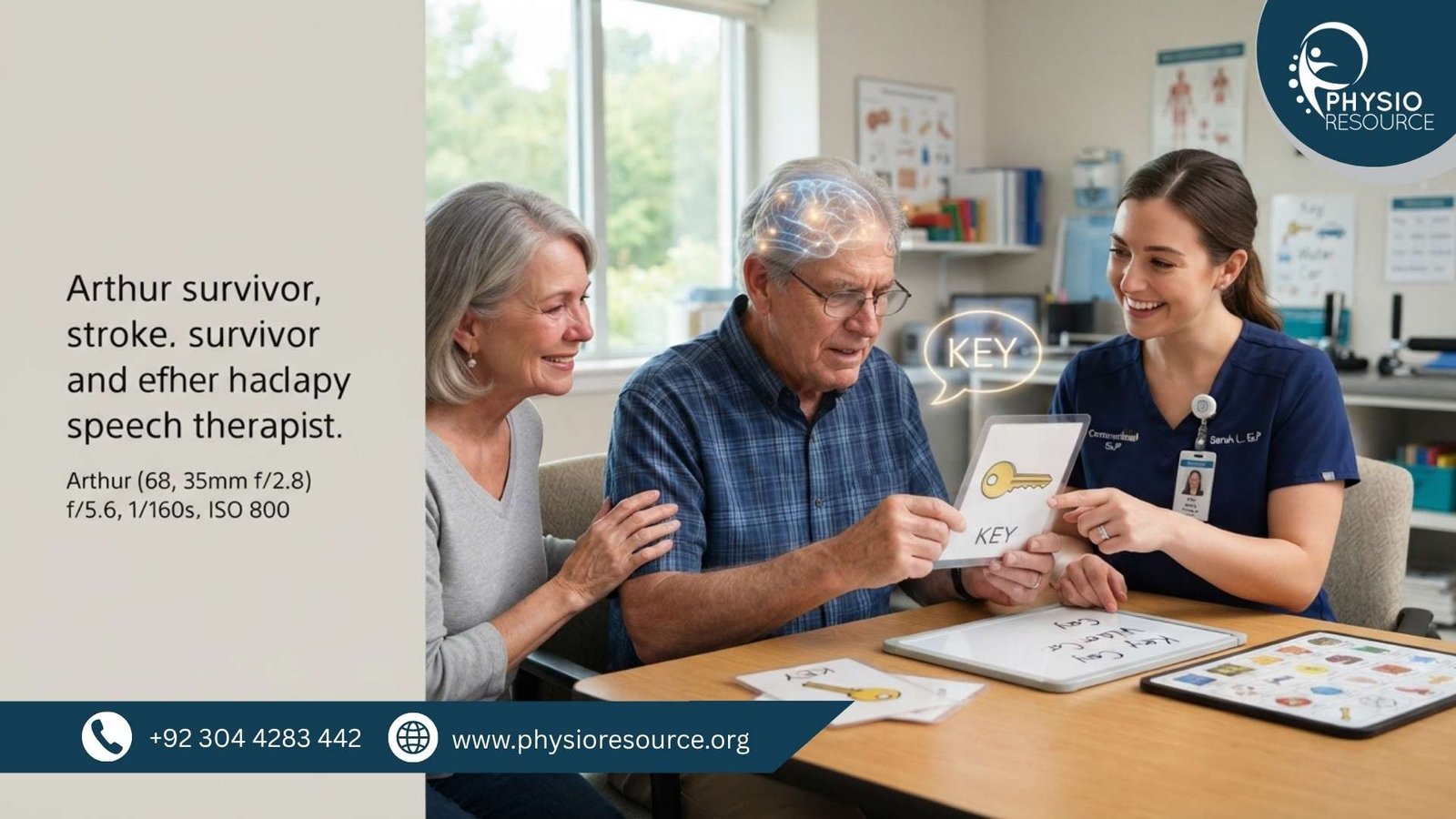 Stroke patient practicing speech exercises with a therapist to regain communication skills during rehabilitation – PhysioResource