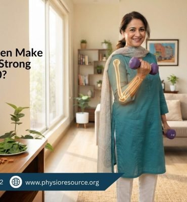 Pakistani woman over 40 doing light exercise at home to improve bone strength – Physio Resource