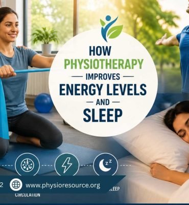 Person performing physiotherapy exercises and relaxing afterward, showing improved energy levels and better sleep quality, Physio Resource