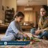 Pakistani child sitting in W position while playing on floor with concerned mother nearby, highlighting poor sitting posture and need for pediatric physiotherapy, Physio Resource