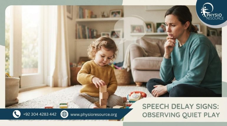 Concerned parent observing a quiet 2-year-old toddler not speaking, illustrating early signs of speech delay in children