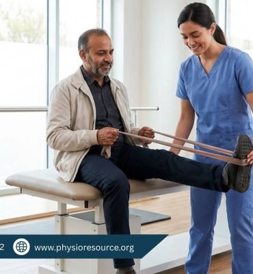 Pakistani adult doing physiotherapy exercises during knee replacement recovery – Physio Resource