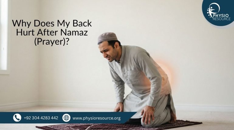 Pakistani Muslim performing Namaz with mild lower back pain highlighted during prayer – Physio Resource