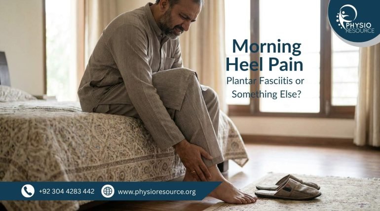 Morning heel pain when taking first steps explained by Physio Resource