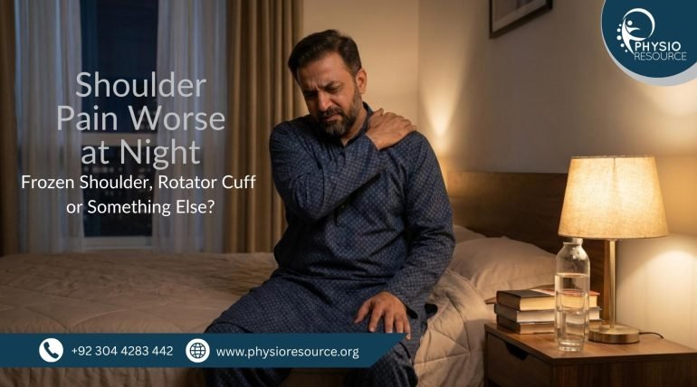 Shoulder pain worse at night causes explained by Physio Resource