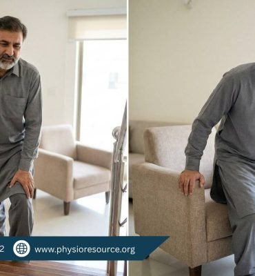 Pakistani adult experiencing knee pain while climbing stairs and getting up from a chair – Physio Resource