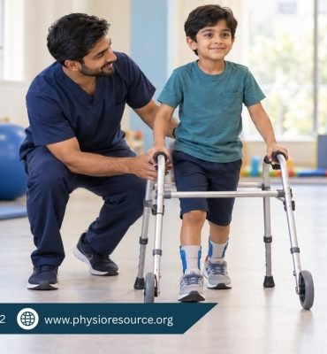 Physiotherapy helping a child with spina bifida improve mobility and independence by Physio Resource